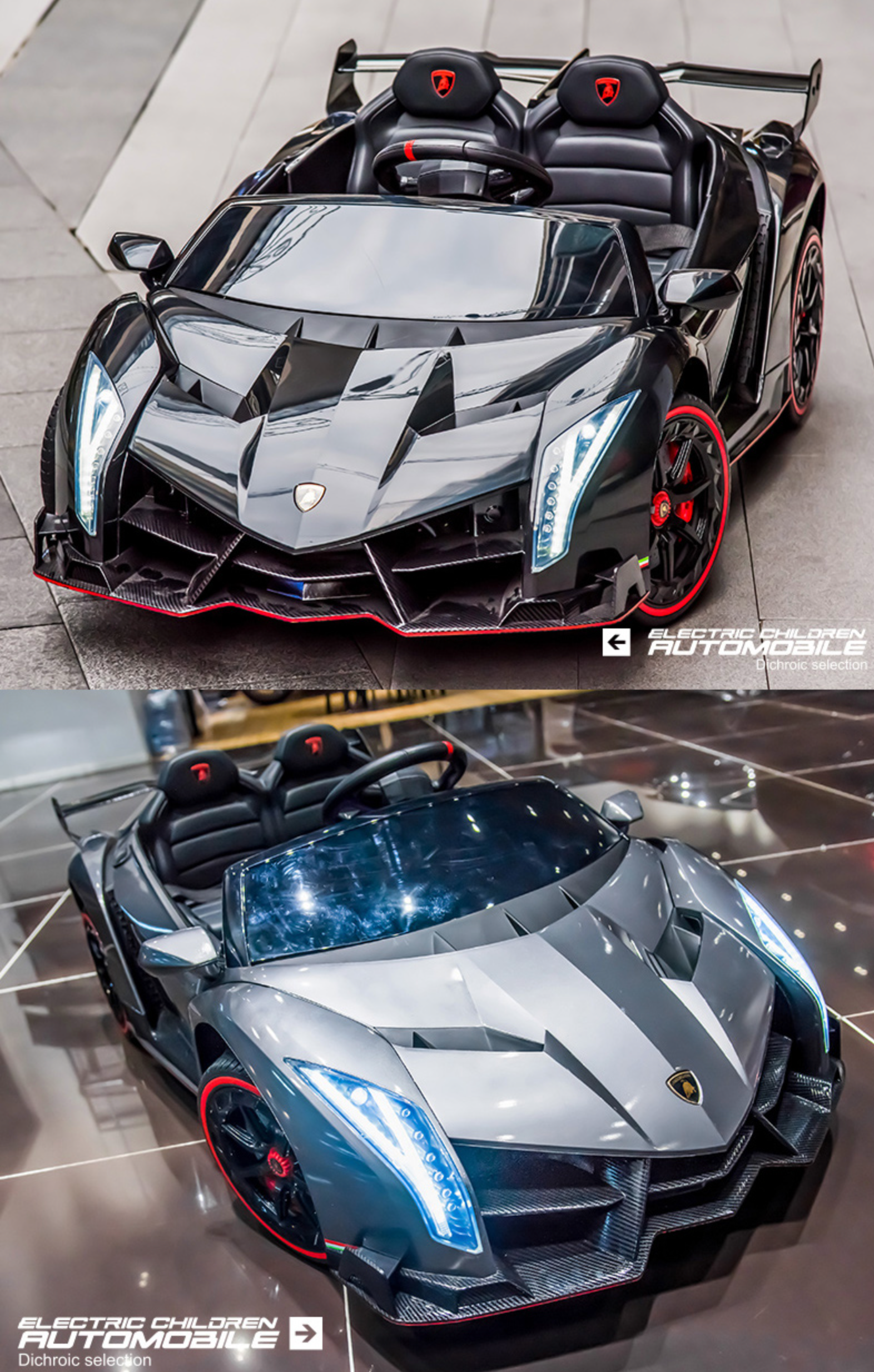 聰明媽咪兒童超跑 - 藍寶堅尼 毒藥 Veneno 原廠授權 四驅兒童電動車-烤漆灰