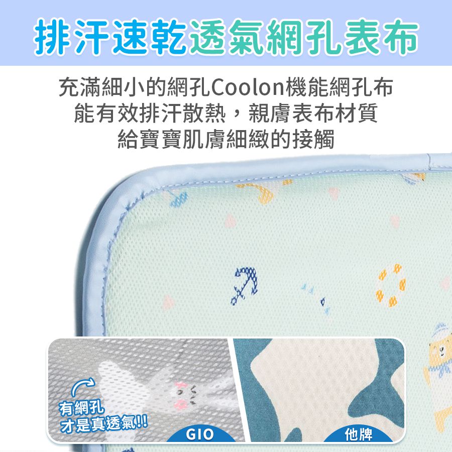 韓國 GIO Pillow - 超透氣排汗嬰兒床墊-派對小象 (M號)
