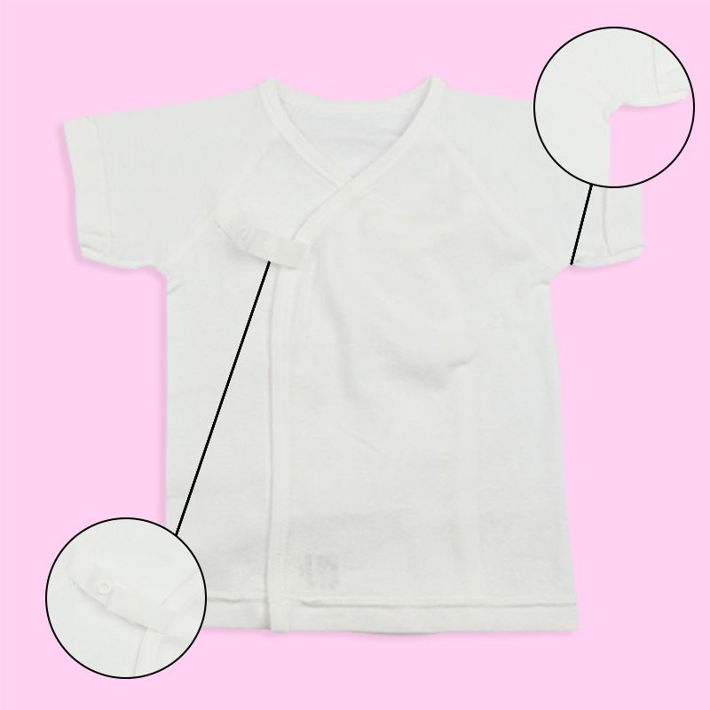 akachan honpo - 新生兒內衣6件組-短袖・7分袖-淺藍色 (50～60cm)