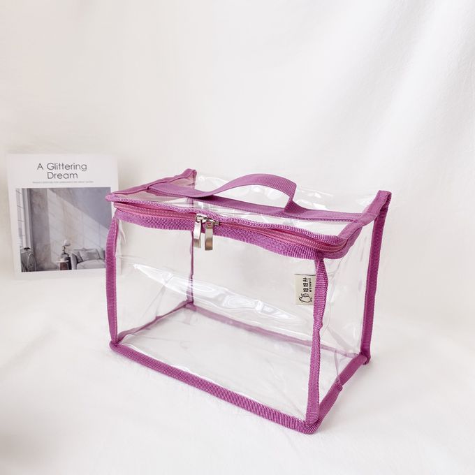 妞妞絲 - 透明收納袋-馬卡龍紫 (S)