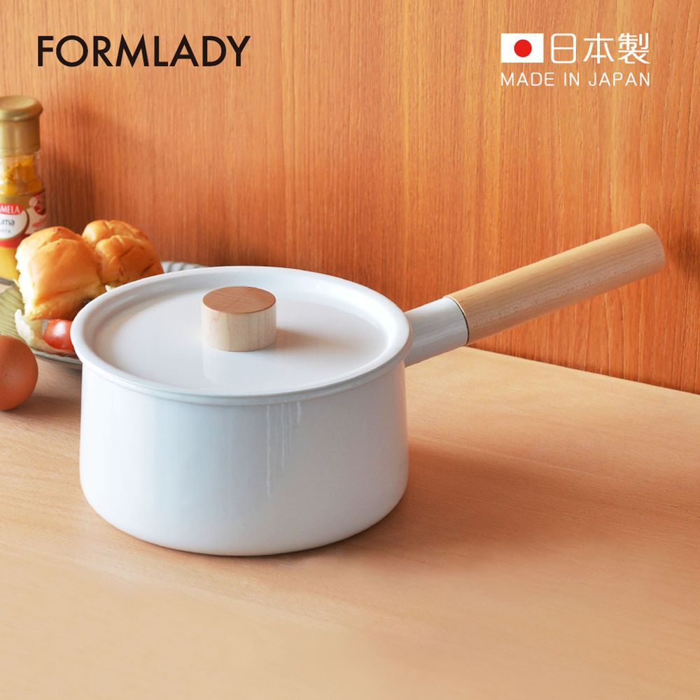 日本 FORMLADY - 小泉誠 kaico 日製原木單柄琺瑯牛奶鍋-附蓋-2.2L