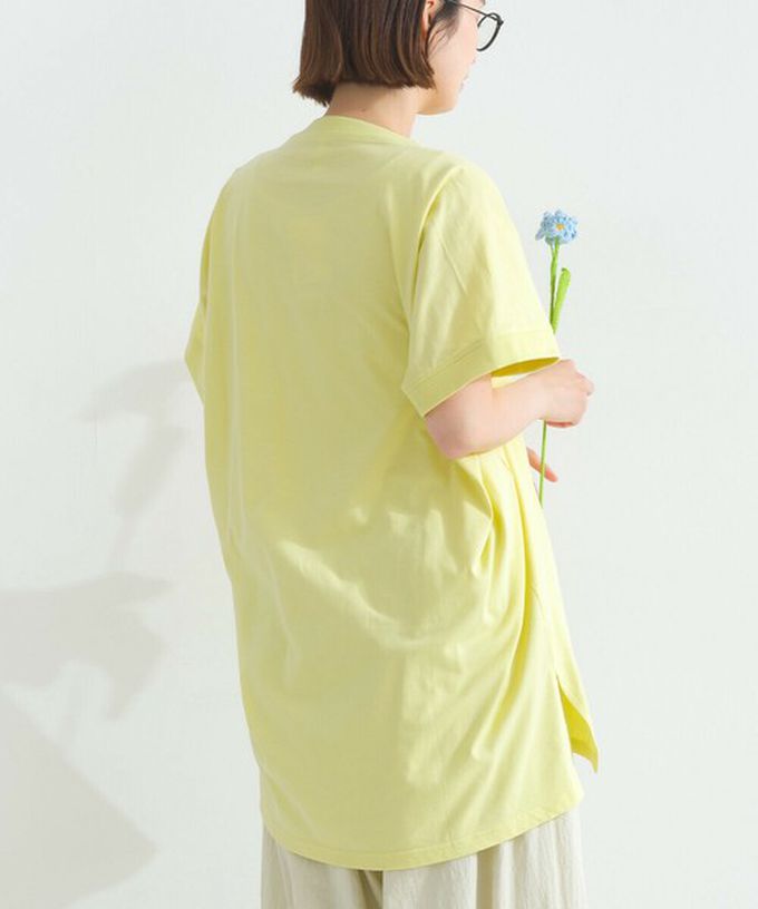 日本 Lupilien - 療癒休閒感落肩長版T恤-貓咪照片-寶藍