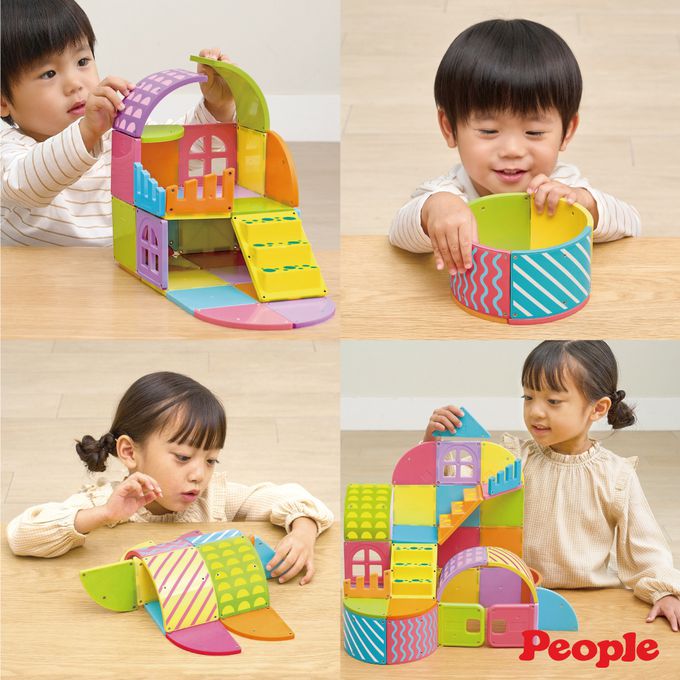People磁性積木圓形小屋組合