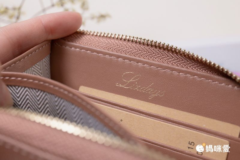 日本 LIZDAYS - [樂天No.1] 真皮卡片短夾/零錢包-灰杏褐 (11x7.5x2.5cm)