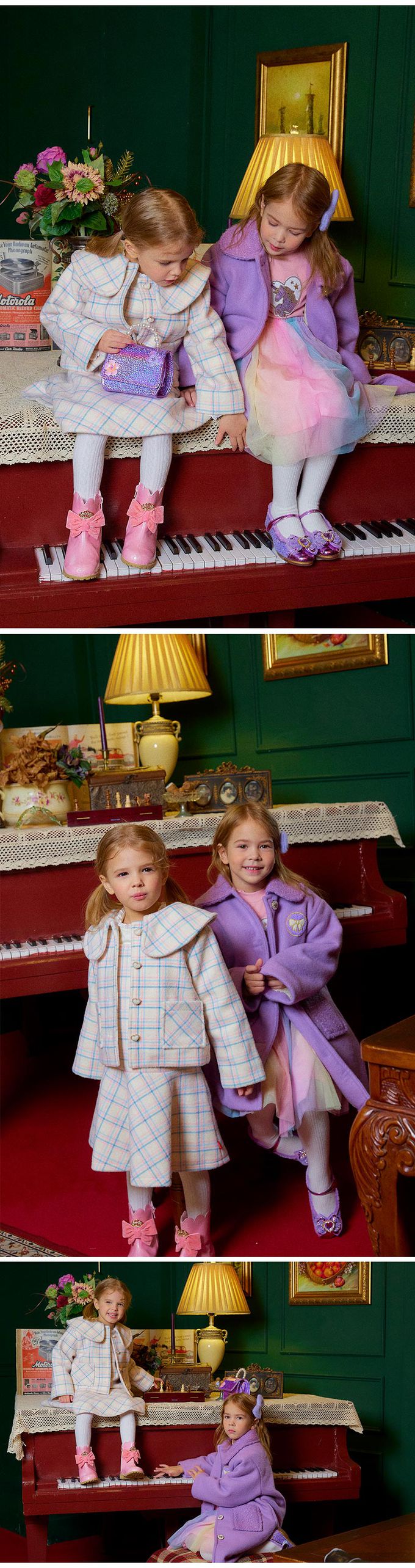 韓國 OZKIZ - 亮片獨角獸拼接繽紛網紗洋裝-粉