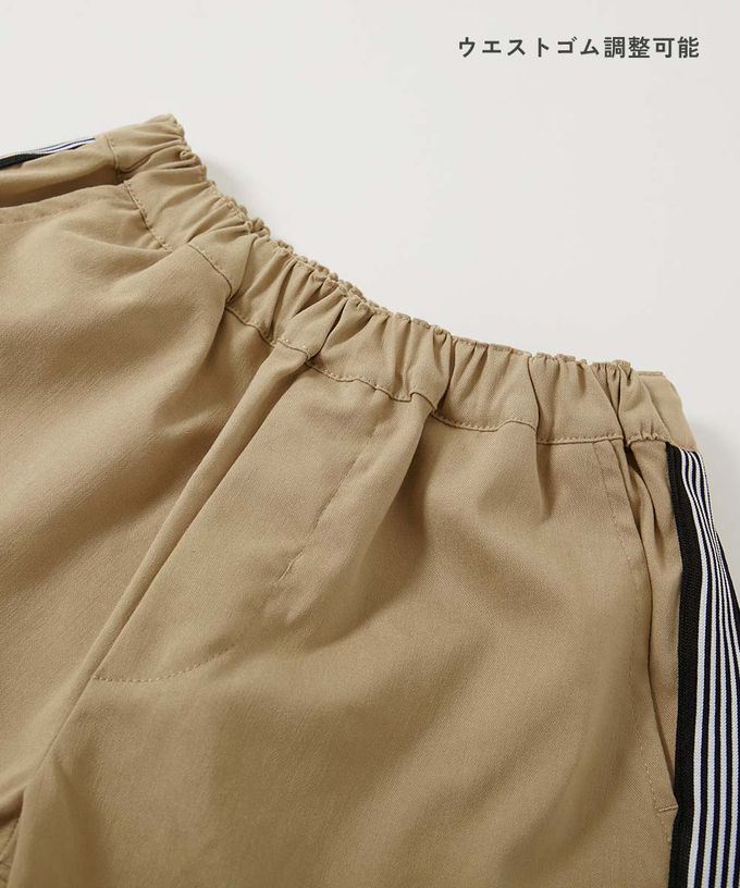 日本 devirock - 嫘縈舒適側邊條紋短褲-黑