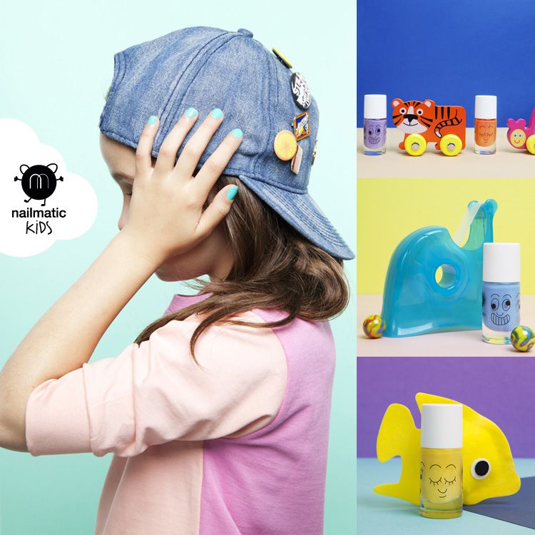 Nailmatic - Nailmatic 好萊塢水漾亮彩指甲油(5入)-加斯頓+Super Top Coat+波莉+貝拉+凱蒂-天空藍+清透亮粉白+晶亮粉+糖果粉+Kitty紅-8ml*5-送水系列Top Base2合1指甲油*1