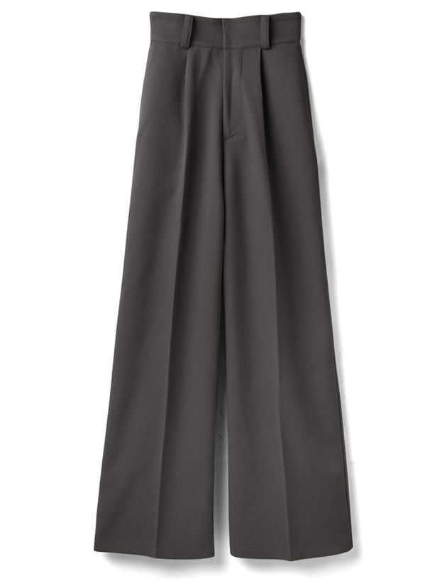 日本 GRL - 美腿修長打褶西裝褲/寬褲-簡約白