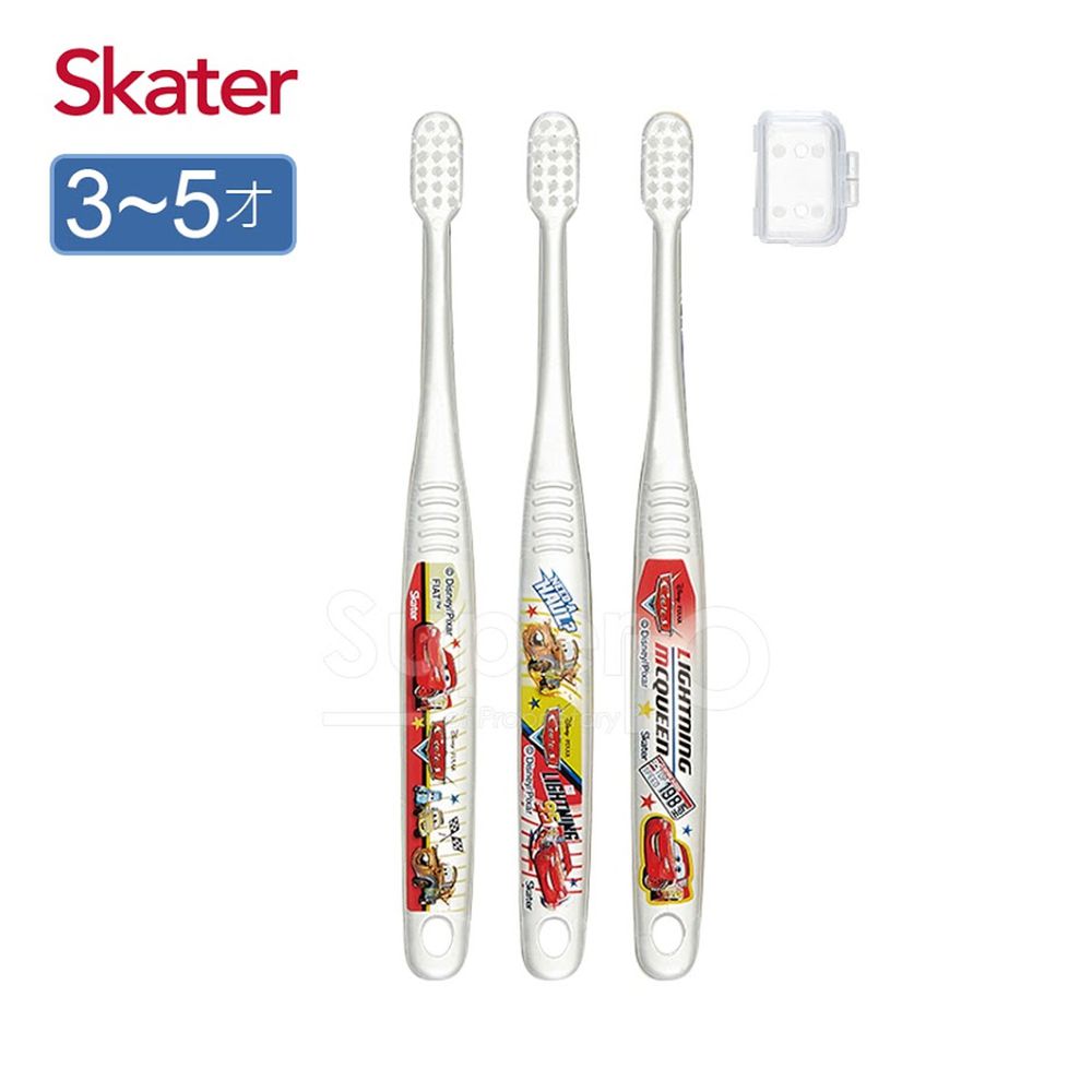 日本 SKATER - 兒童牙刷(3-5歲)3入組-閃電麥昆