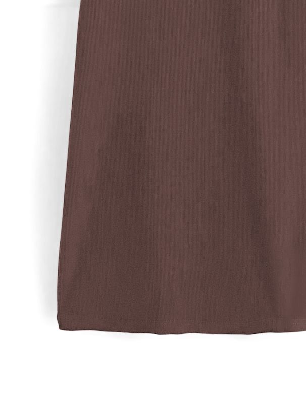 日本 GRL - 圓領素色百搭長袖洋裝-淺米杏