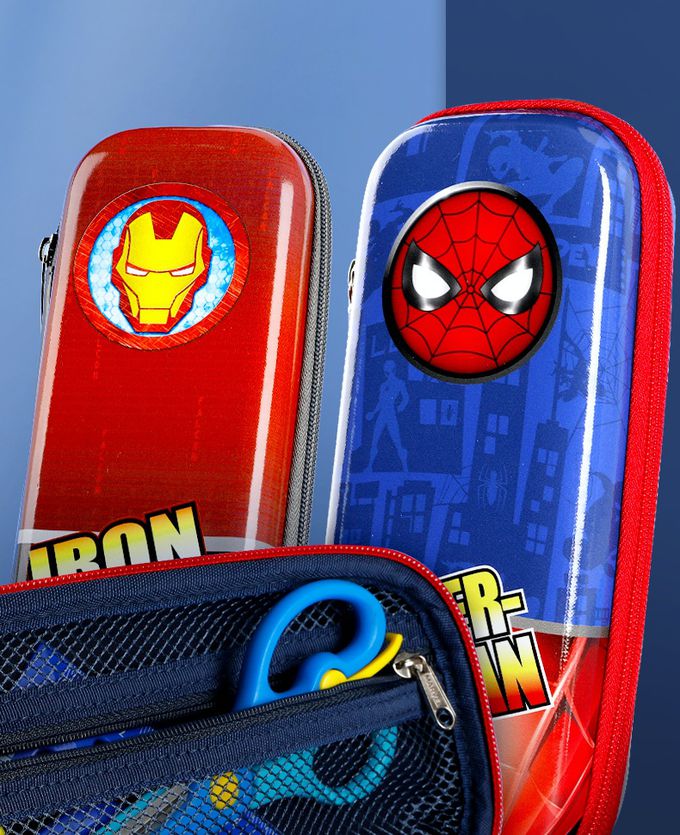 抗衝擊大容量鉛筆盒-卡通人物鋼鐵人-紅+黑 (23x10x6cm)