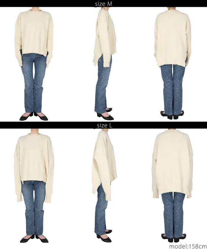 日本 COCA - 前短後長遮臀柔軟毛衣-奶油杏