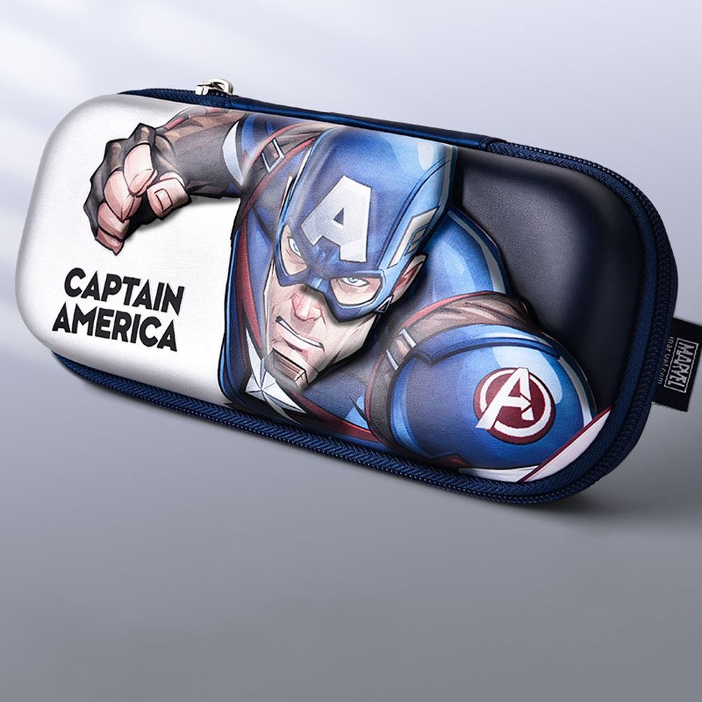 防水3D立體大容量鉛筆盒-卡通人物美國隊長 (橫版)