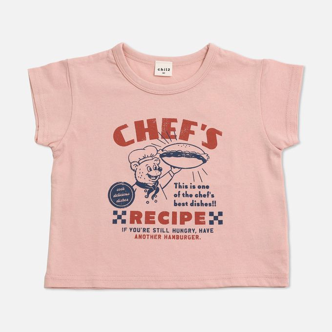 日本 Chil2 - 100%棉 定番印花短袖上衣-北極熊-淺棕