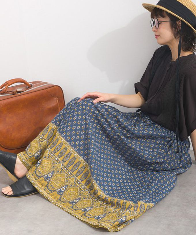 日本 Lupilien - 熱銷再販 2way雙面穿印度棉典雅長裙-白x湖水綠