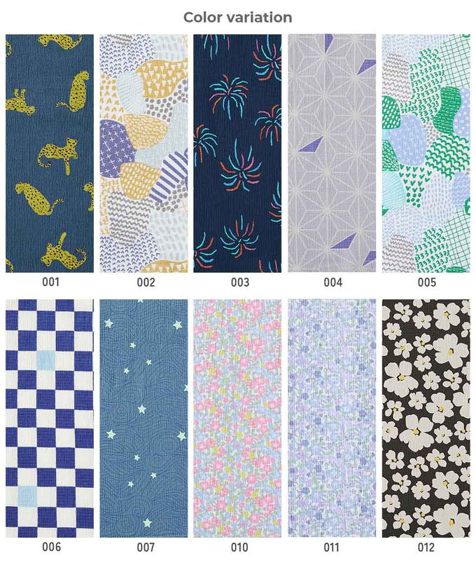 日本 devirock - 夏日風情涼爽紋理甚平套裝-小碎花-淺藍