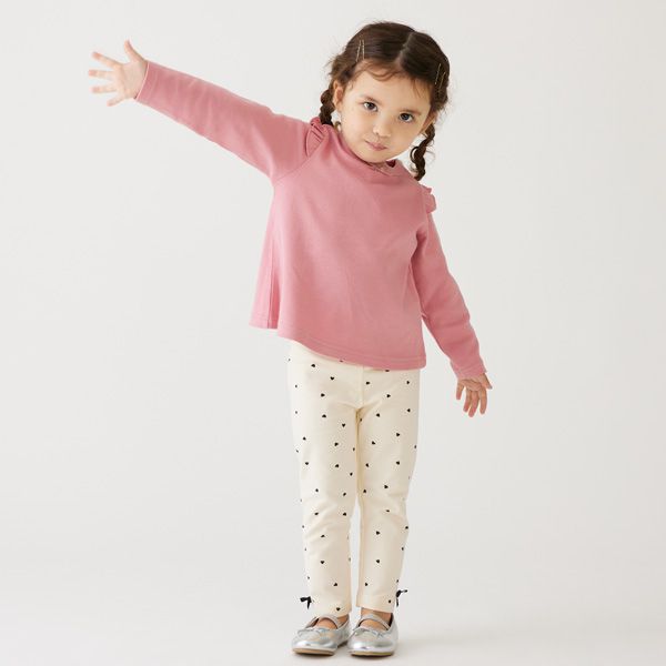 日本 petit main - 百搭女孩合身內搭褲-桃粉