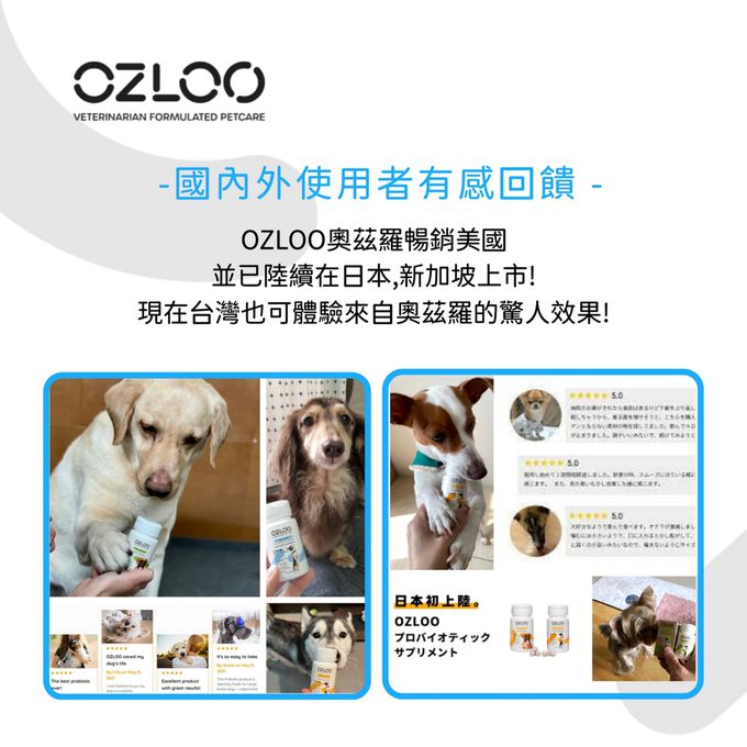 OZLOO奧茲羅 - 支持關節行動 中小型犬 30顆(奇化酶/骨骼/臀部/關節)