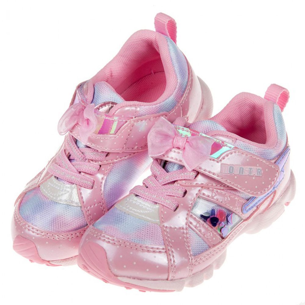 Moonstar日本月星 - 粉色彩幻超輕量兒童機能運動鞋