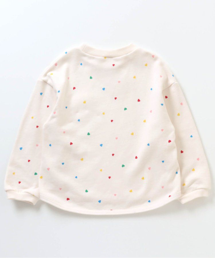 日本 apres les cours - [好評新色]圓領百搭裏毛長袖上衣-彩色愛心-象牙