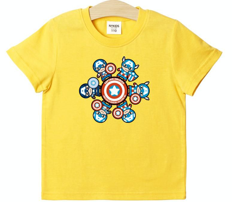 (韓製)正版復仇者聯盟 - 純棉T-美國隊長的軍隊-黑