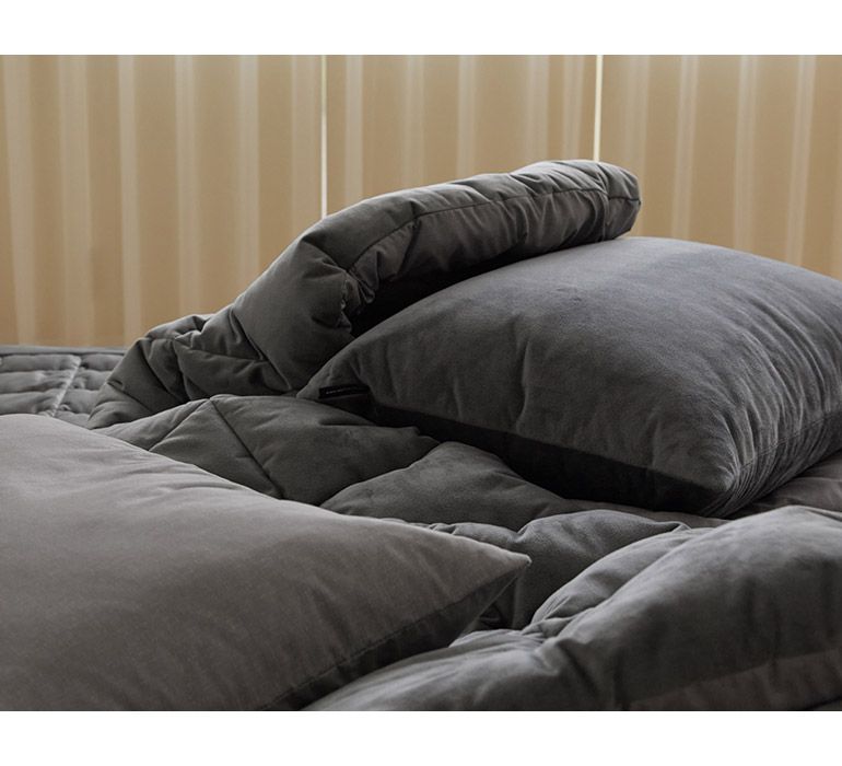 韓國 Maatila - 可水洗超細纖維桃皮感棉被(冬被)-黑豆豆漿