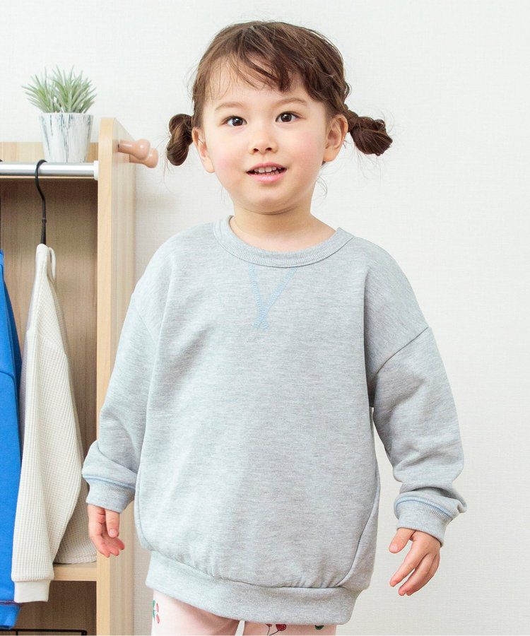 日本 BREEZE - 正反OK！圓領百搭長袖大學T-綠松石