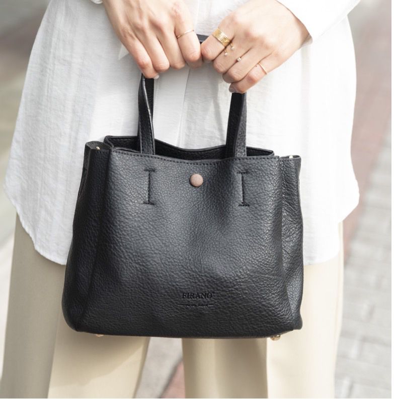 日本 FIRANO - [明星著用款]多夾層2WAY托特包+側背包2件組-焦糖 (34x28x14cm)