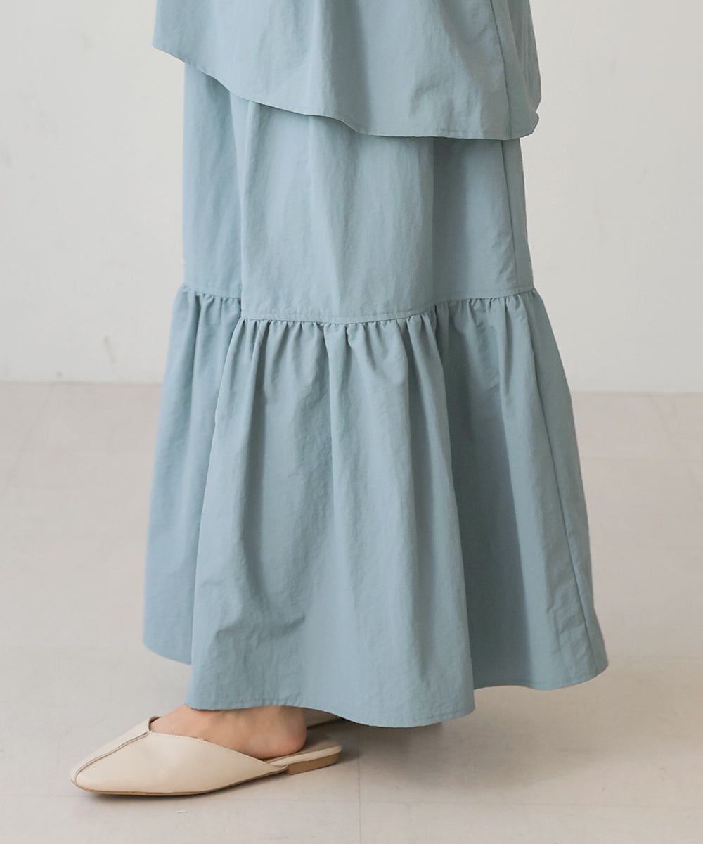 日本 Bab - 成熟可愛立體縐褶蛋糕長裙-米杏 (M)