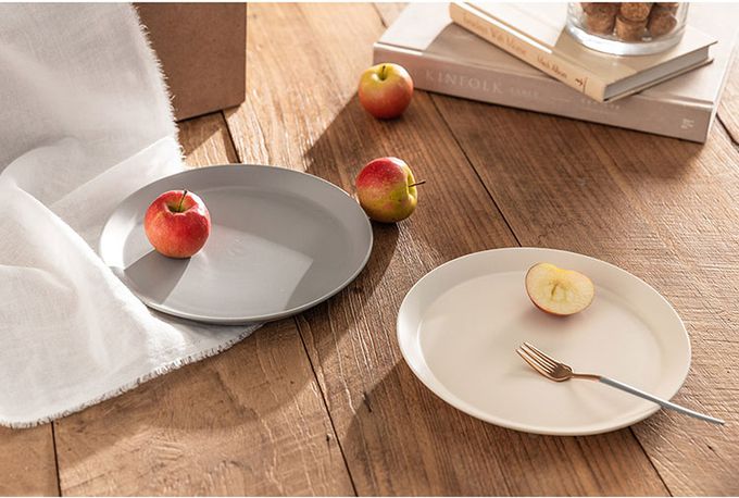 韓國 SSUEIM - Mariebel系列莫蘭迪陶瓷淺盤19cm (灰色)