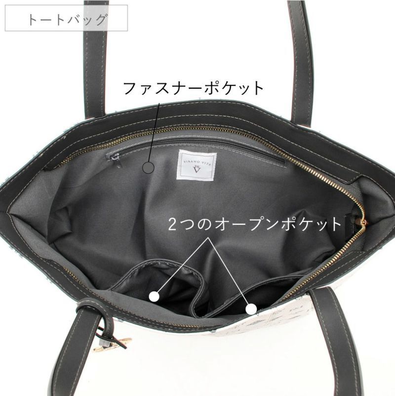 日本 FIRANO - [雜誌揭載]經典花紋仿皮托特包+側背包2件組-附摺疊購物袋-米白 (30x40x14cm)