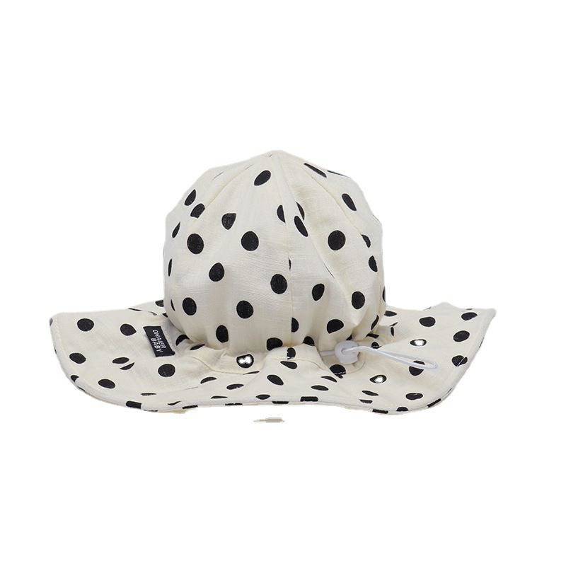 兒童透氣遮陽帽/漁夫帽-黃色草莓-白+黃 (46-52CM)