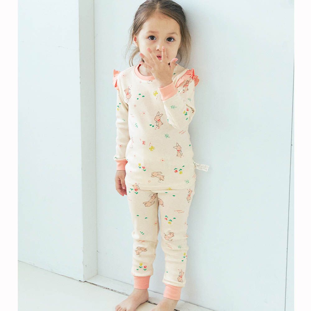 親膚舒絨棉彈性長袖家居服-童話萌萌兔