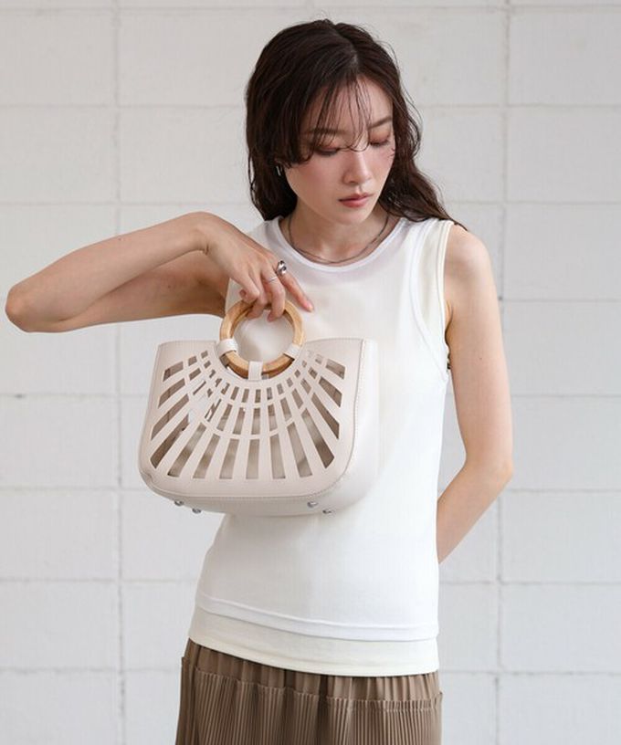 日本 Bab - 2way夏日竹柄鏤空手提/側背包-綠