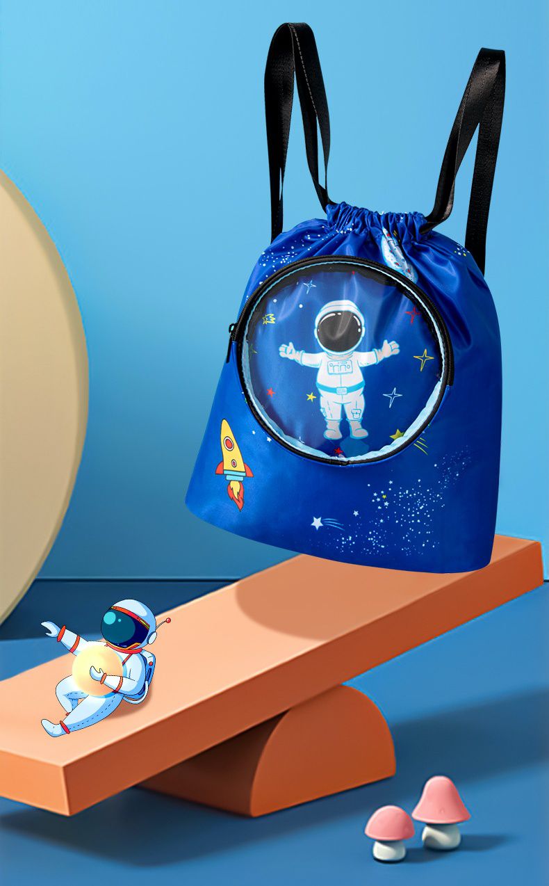 乾濕分離兒童游泳包-大鯊魚-淺藍色 (37x34x8cm)