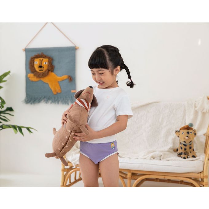 貝柔 Peilou - 天絲棉舒膚平衡童女三角褲-貼布繡-灰姑娘-紫