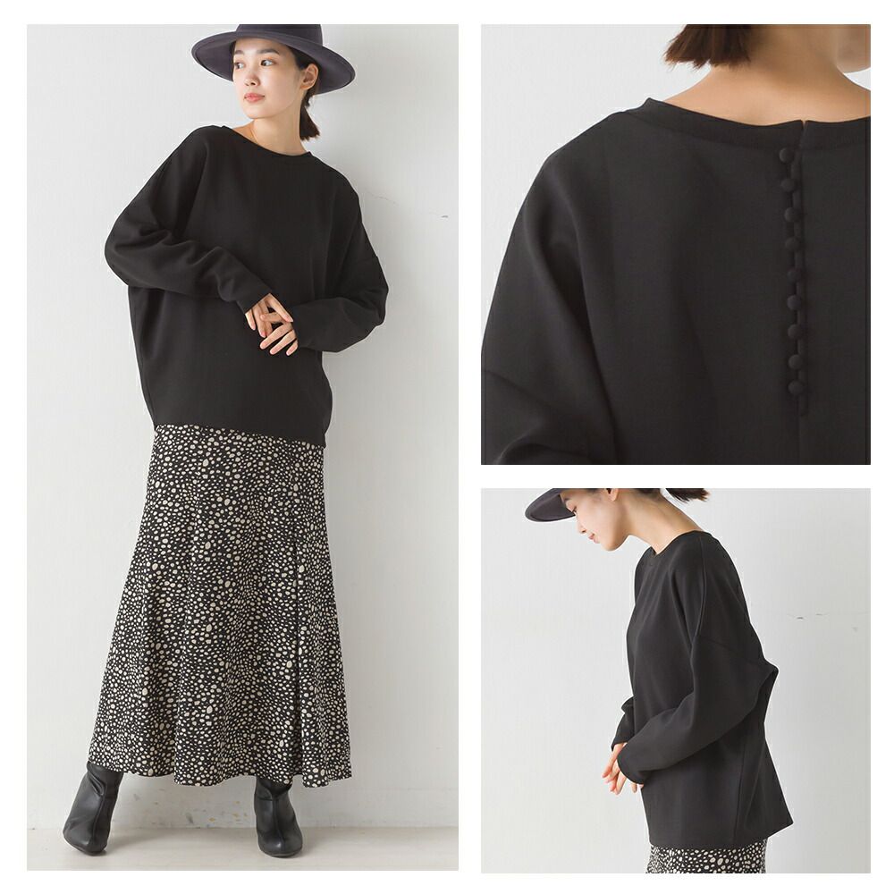 日本 OMNES - 質感包布釦長袖上衣-軍綠