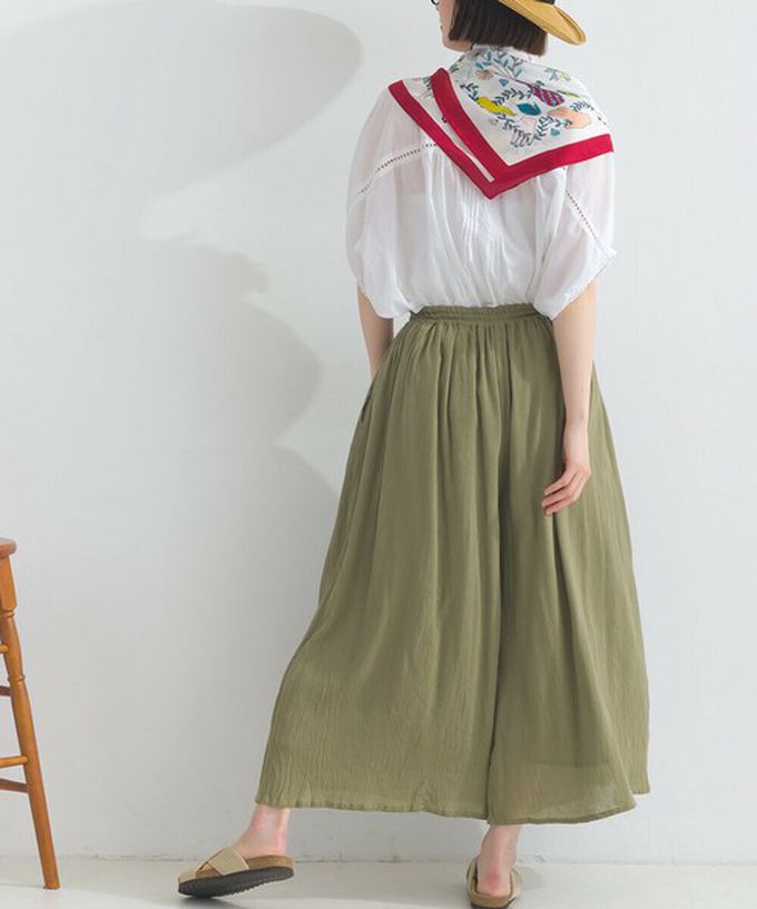 日本 Lupilien - 100%印度棉 輕盈飄逸寬褲-芥末黃