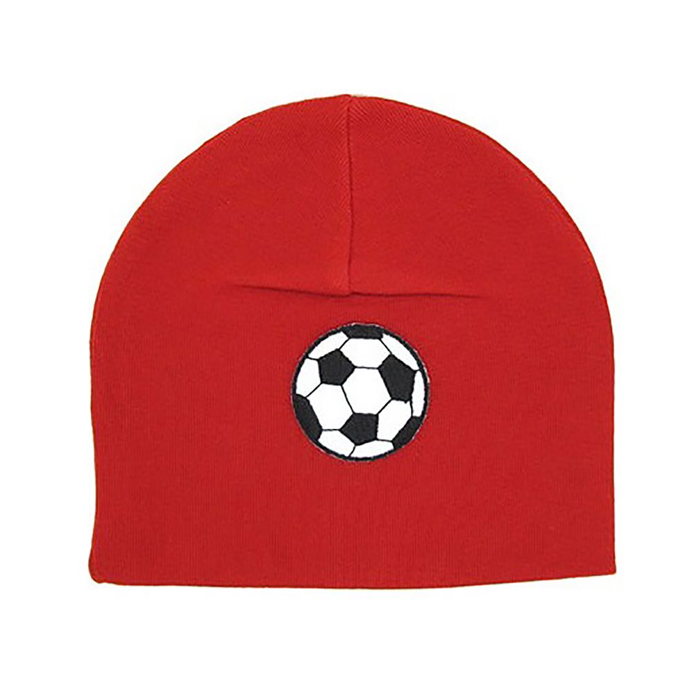 美國 Jamie Rae - 100%純棉帽-紅色/足球時尚棉帽 (0-18M)