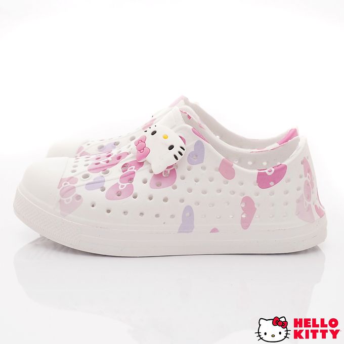 HELLO KITTY - HELLO KITTY-印花洞洞休閒便鞋-823627白(中小童段)-休閒鞋-白