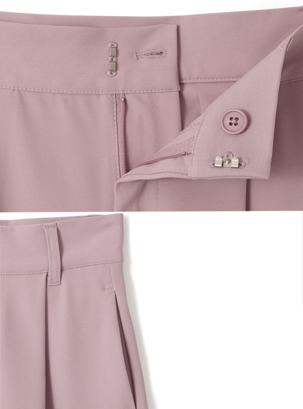 日本 GRL - 美腿修長打褶西裝褲/寬褲-簡約白