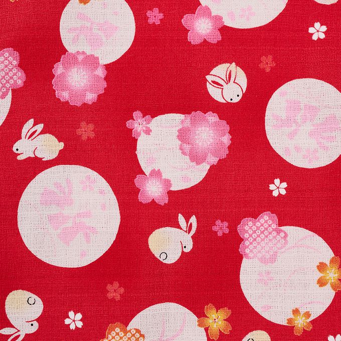 akachan honpo - 兩件式甚平-兔子-紅色