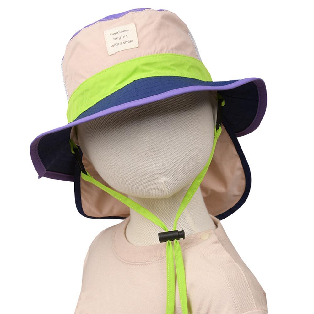 akachan honpo - 探險帽 側邊網眼-附防曬遮陽布-紫色
