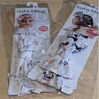 美國baby bling - 純手工極優雅細緻輕柔微彈性/毫無束縛感蝴蝶結髮帶/髮飾_印花雙面系列-可愛小兔