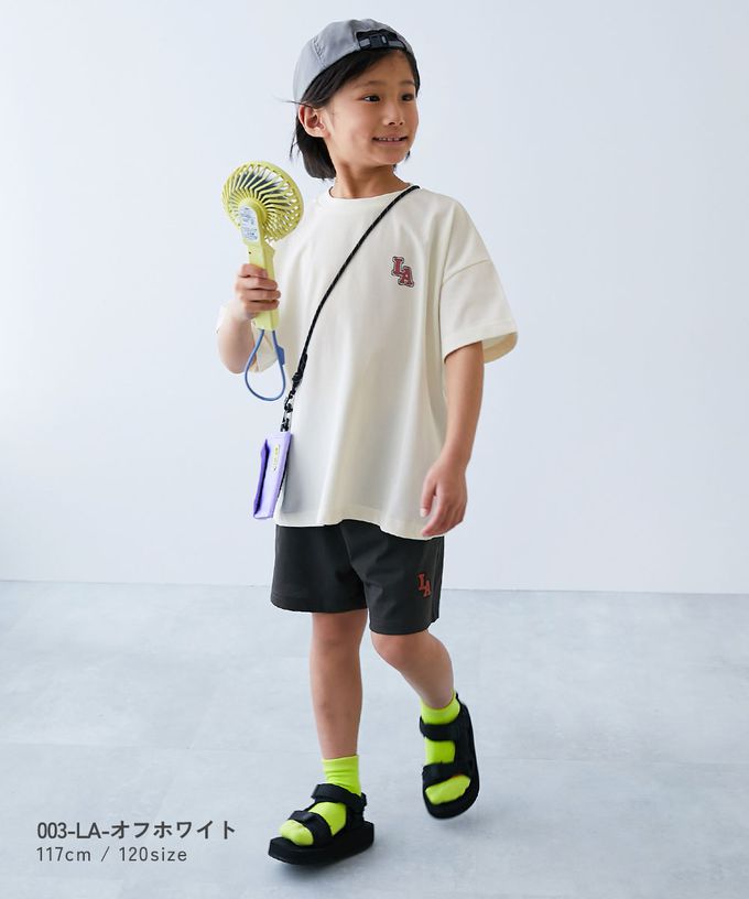 日本 devirock - 接觸涼感 寬版清爽短袖套裝-英文標語-灰黑