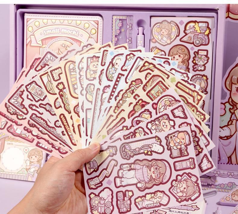 小麻糬手帳套裝禮盒-蜜桃甜甜 (33.3x26.3x3cm)