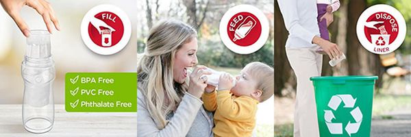 美國 Playtex 防脹氣拋棄式奶瓶、奶瓶袋，外出旅行不再瓶瓶罐罐