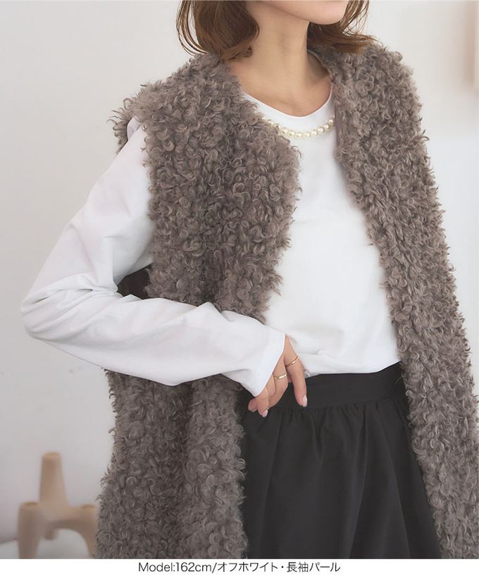 日本 Kobe Lettuce - 小奢華點綴長袖上衣-珍珠項鍊-黑