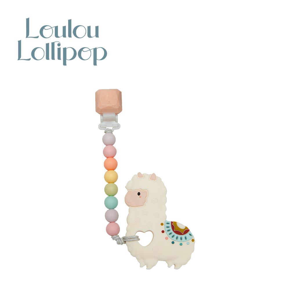 Loulou Lollipop - 加拿大 造型固齒器/奶嘴鍊組 - 草泥馬系列 - 棉花糖