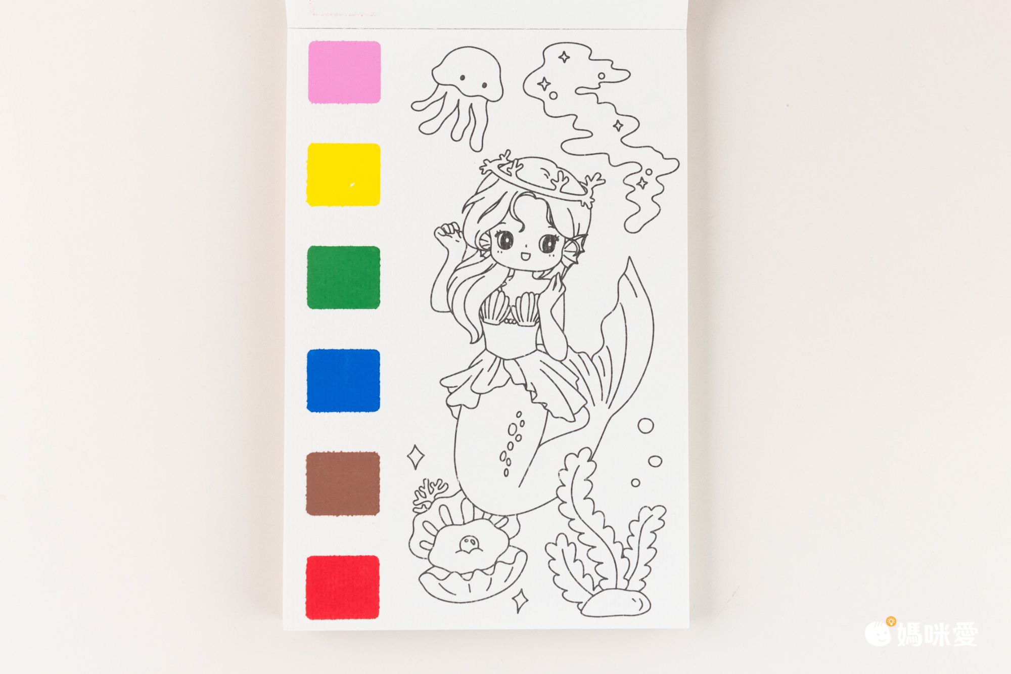 水彩繪畫塗鴉畫本(水彩畫紙款)-動物派對 (12.8x19.2cm)-12張塗鴉畫紙+一支水彩筆